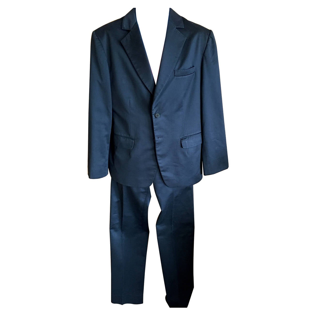 Chado Ralph Rucci Custom Black Cotton Mens Suit For Sale