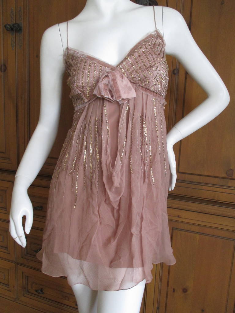 Women's Dior by Galliano Nude Silk Sequin Dress Tunic