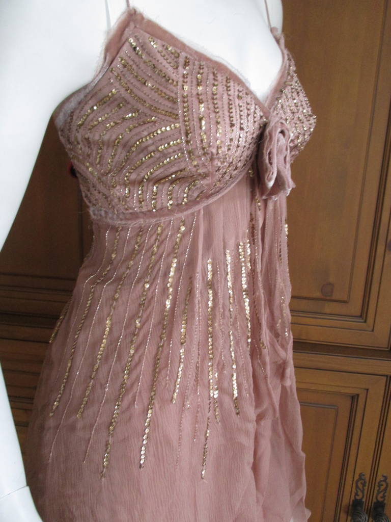 Christian Dior by John Galliano Nude Silk Sequin Babydoll Dress Tunic.
This is so pretty, the details are lovely.