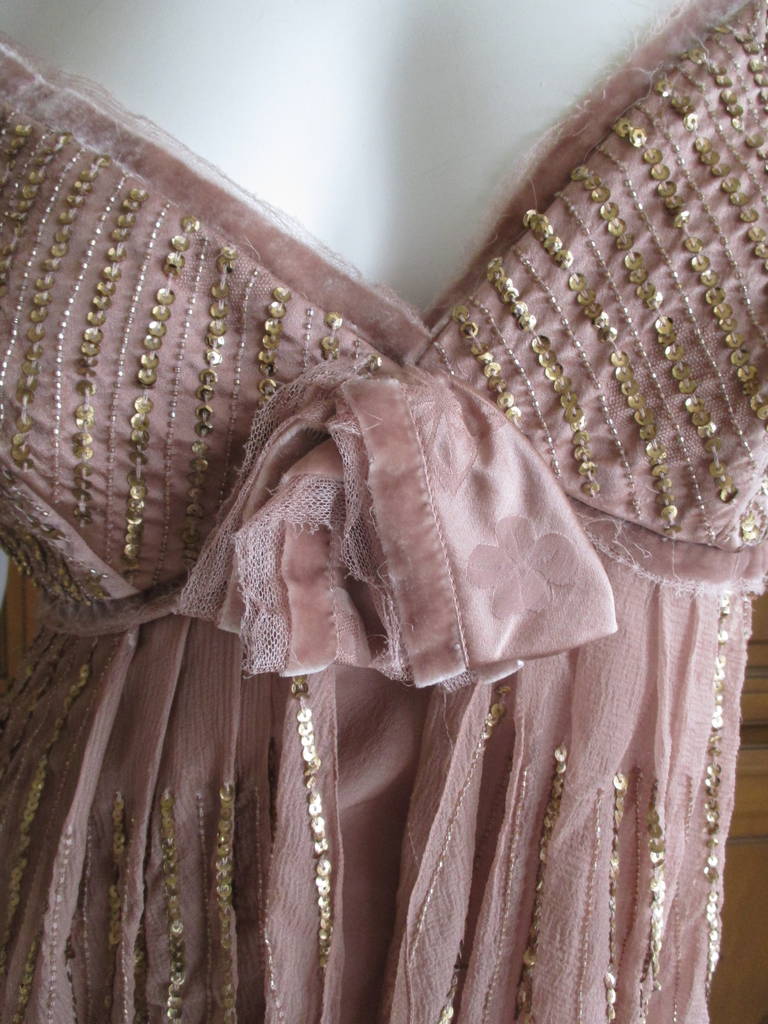 Dior by Galliano Nude Silk Sequin Dress Tunic In Excellent Condition In Cloverdale, CA