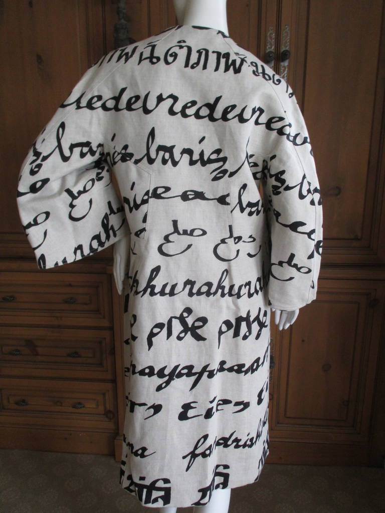 Women's Chado Ralph Rucci Linen Calligraphy Coat