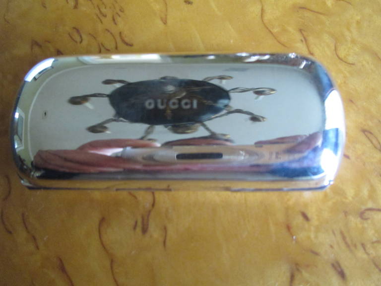 Gucci Sterling Silver Hinged Pill Box
 New in Box
2 3/4