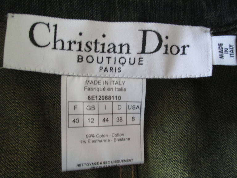Dior by Galliano Leather Trim Denim Coat/Dress 6