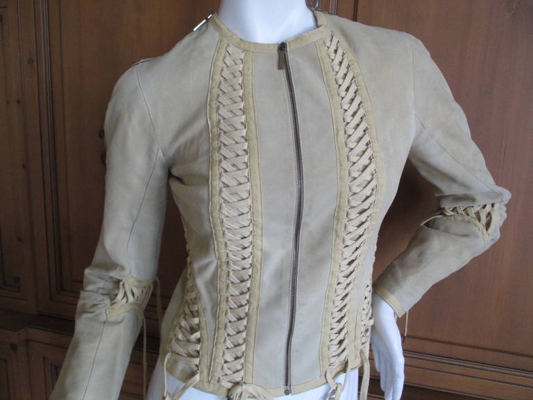 Dior by John Galliano Corset Lace Suede Jacket 1