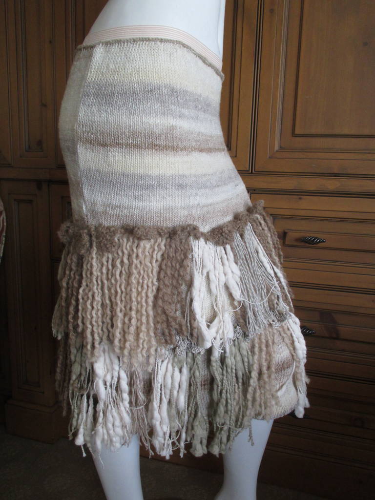 Rodarte Hand Knit Fringe Skirt.
This is really pretty, the colors and textures are incredible.