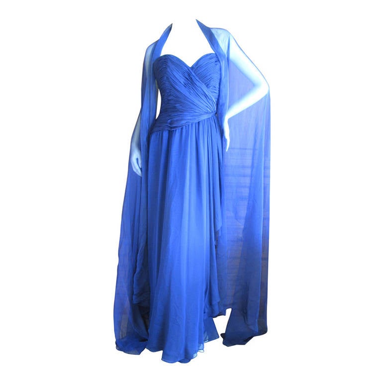 Oscar de la Renta Vintage Strapless Gown with Wrap