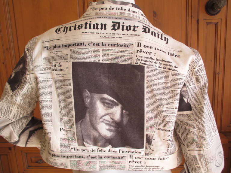 john galliano newspaper jacket