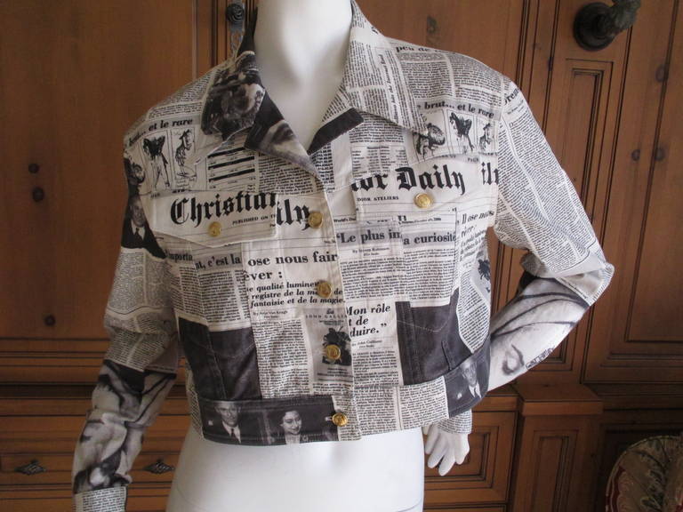 christian dior newspaper jacket