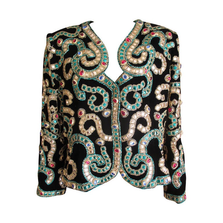 Oscar de la Renta Vintage Byzantine Inspired Jeweled Evening Jacket