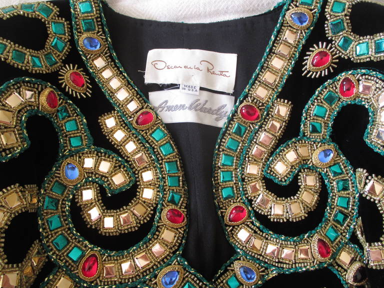 Oscar de la Renta Vintage Byzantine Inspired Jeweled Evening Jacket 6
