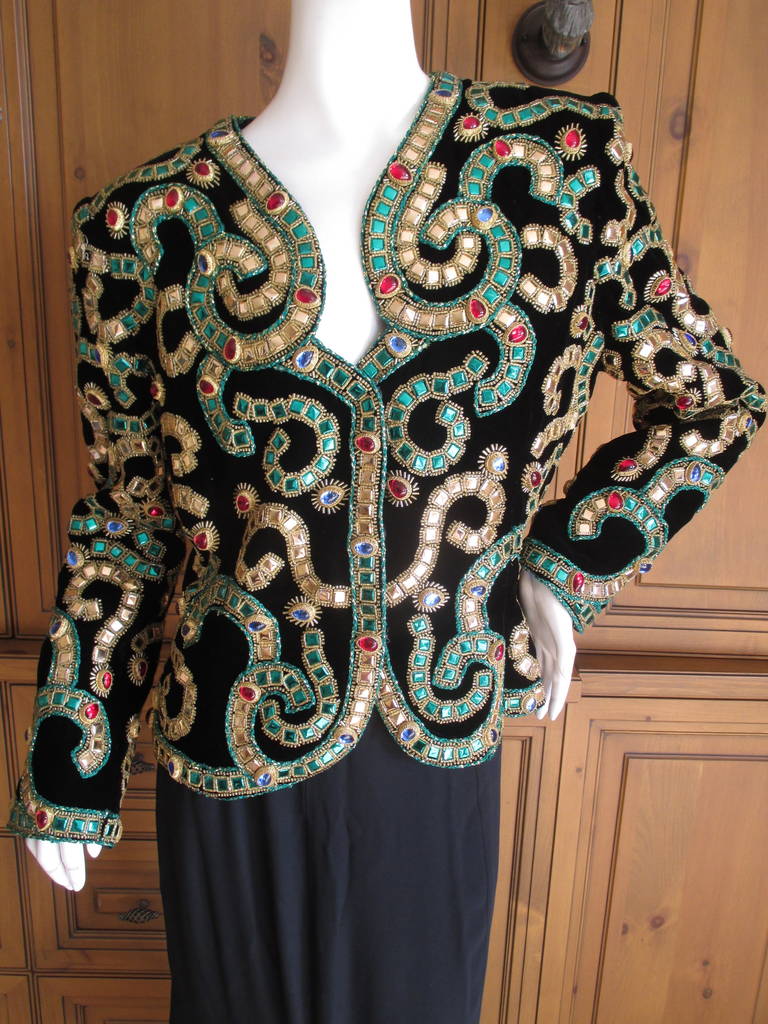 Oscar de la Renta Vintage Byzantine Inspired Jeweled Evening Jacket In Excellent Condition In Cloverdale, CA