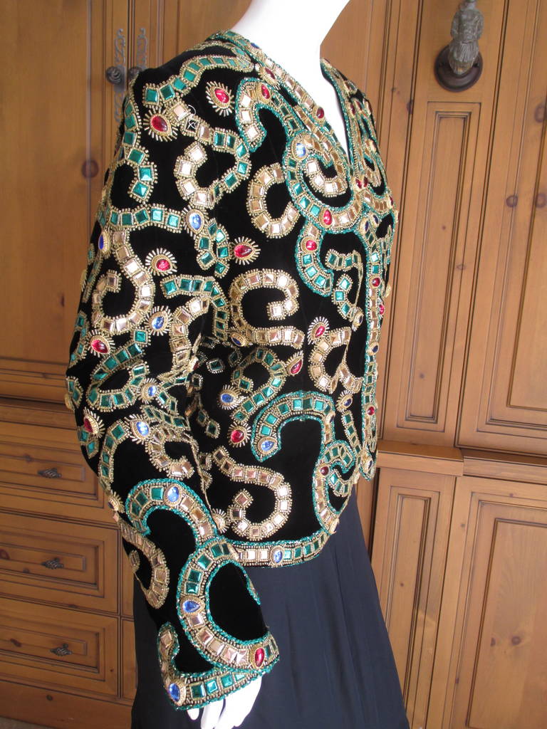 Oscar de la Renta Vintage Byzantine Inspired Jeweled Evening Jacket 3