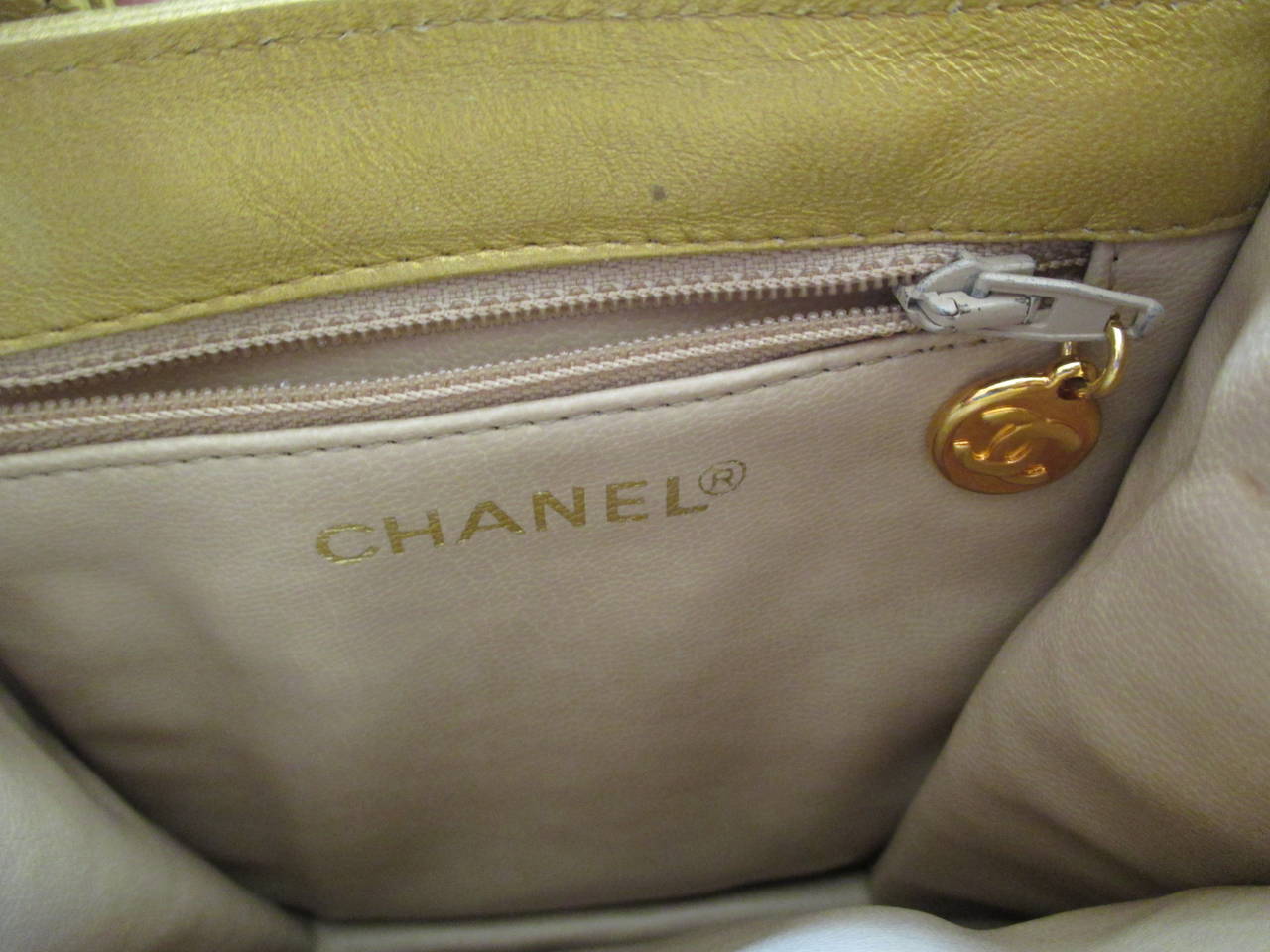 Chanel Pair of Vintage Gold Leather 