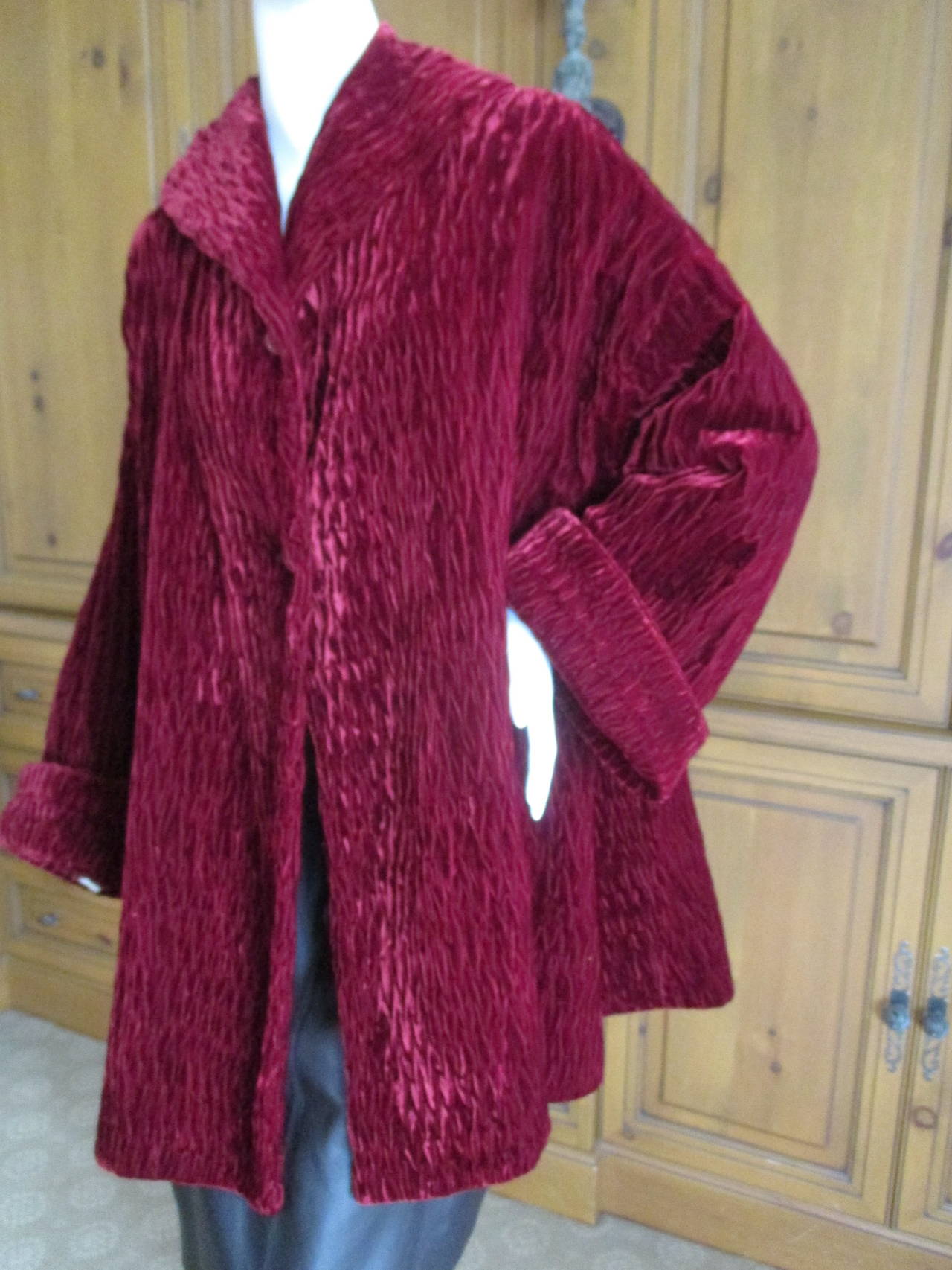 Romeo Gigli Burgundy Vintage Velvet Coat 1
