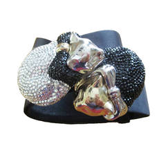 Retro Judith Leiber Sleeping Cat Belt