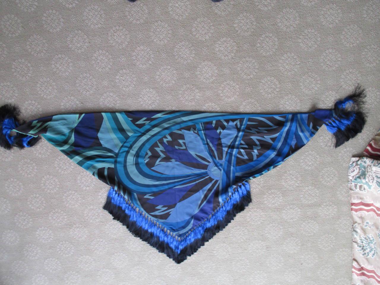Pucci Silk Shawl with Ombre Fringe 3