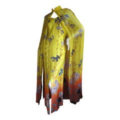 Hanae Mori Yellow Silk Dress & Caftan