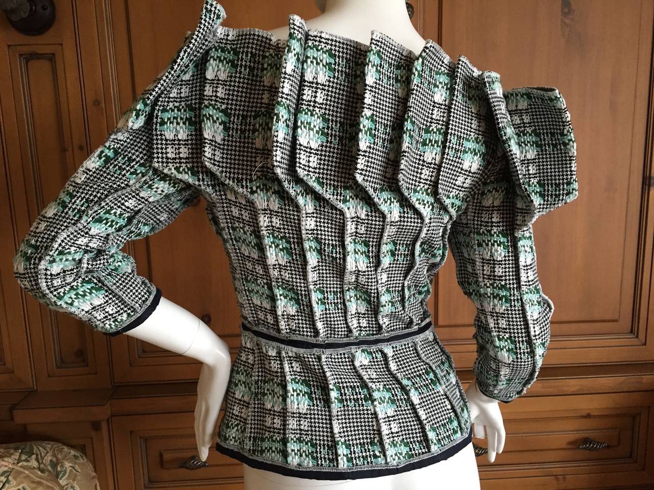 Thom Browne Accordion Pleated Check Jacket from Resort 2014 at 1stdibs