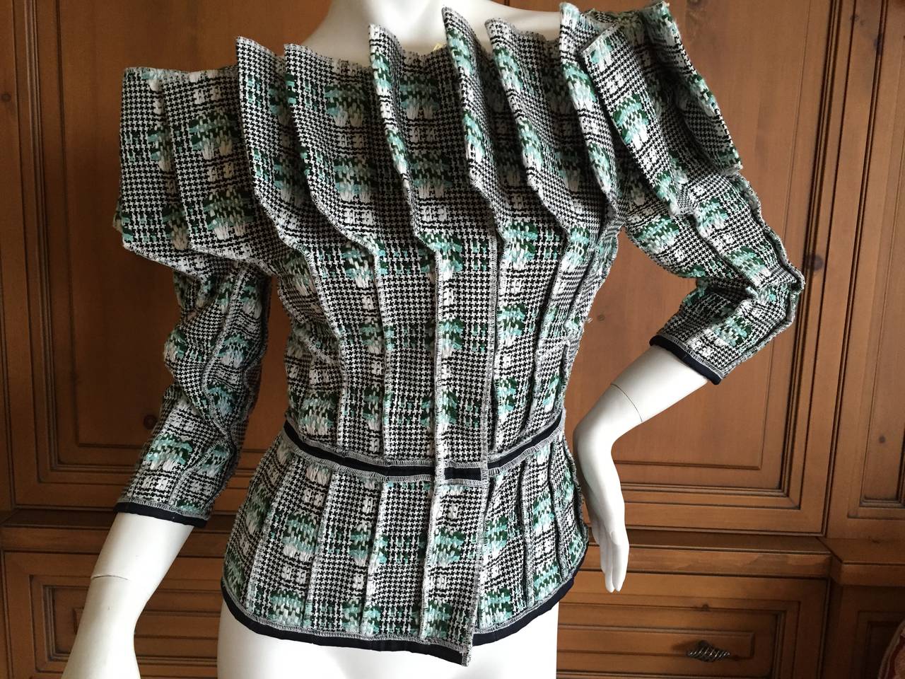 Thom Browne Accordion Pleated Check Jacket from Resort 2014 at 1stdibs