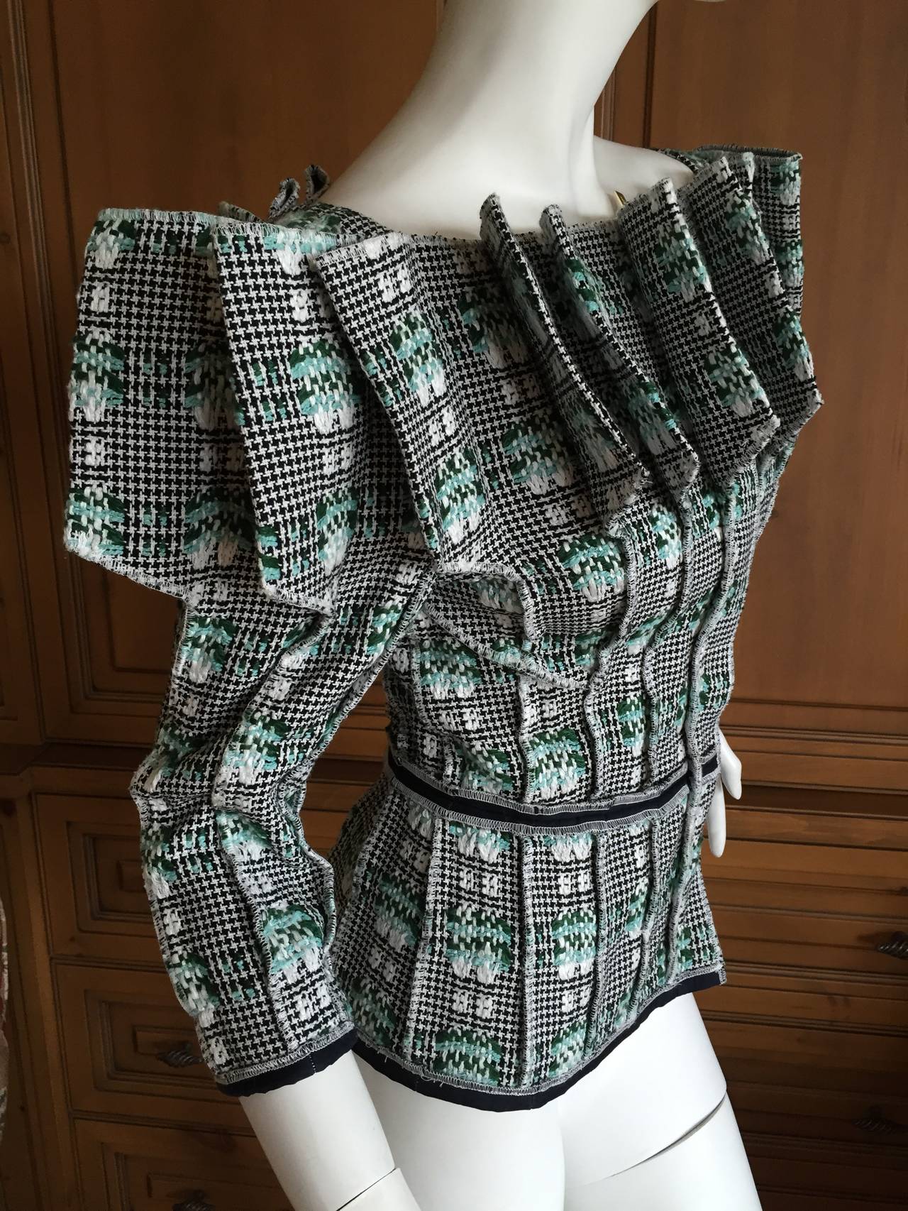 Thom Browne Accordion Pleated Check Jacket from Resort 2014 at 1stdibs