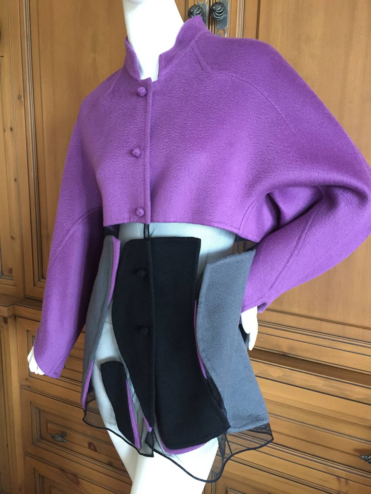 Chado Ralph Rucci Double Face Cashmere Jacket with Sheer Details