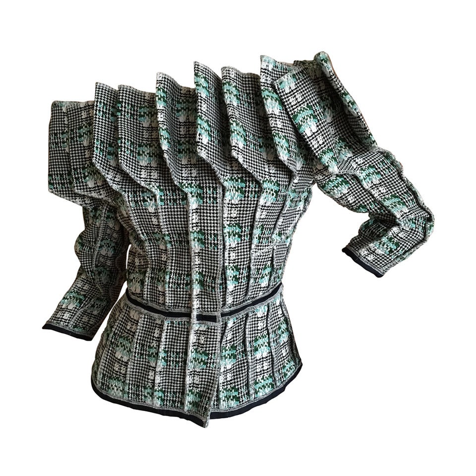 Thom Browne Accordion Pleated Check Jacket from Resort 2014 at 1stdibs