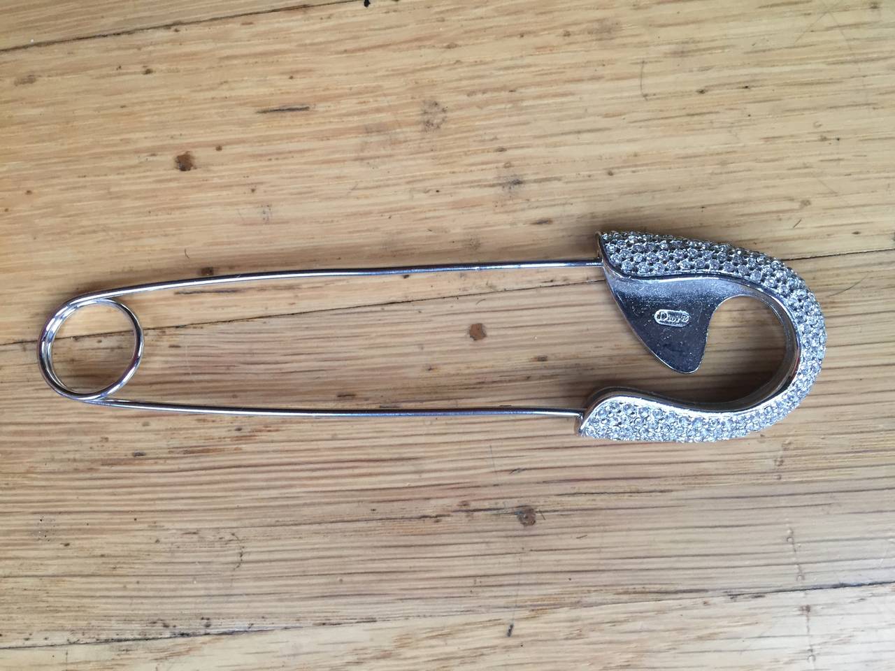 Christian Dior Large Crystal Safety Pin Brooch at 1stDibs dior safety