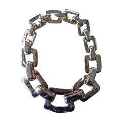 Yves Saint Laurent Signed and Numbered Bold Gold Link Necklace