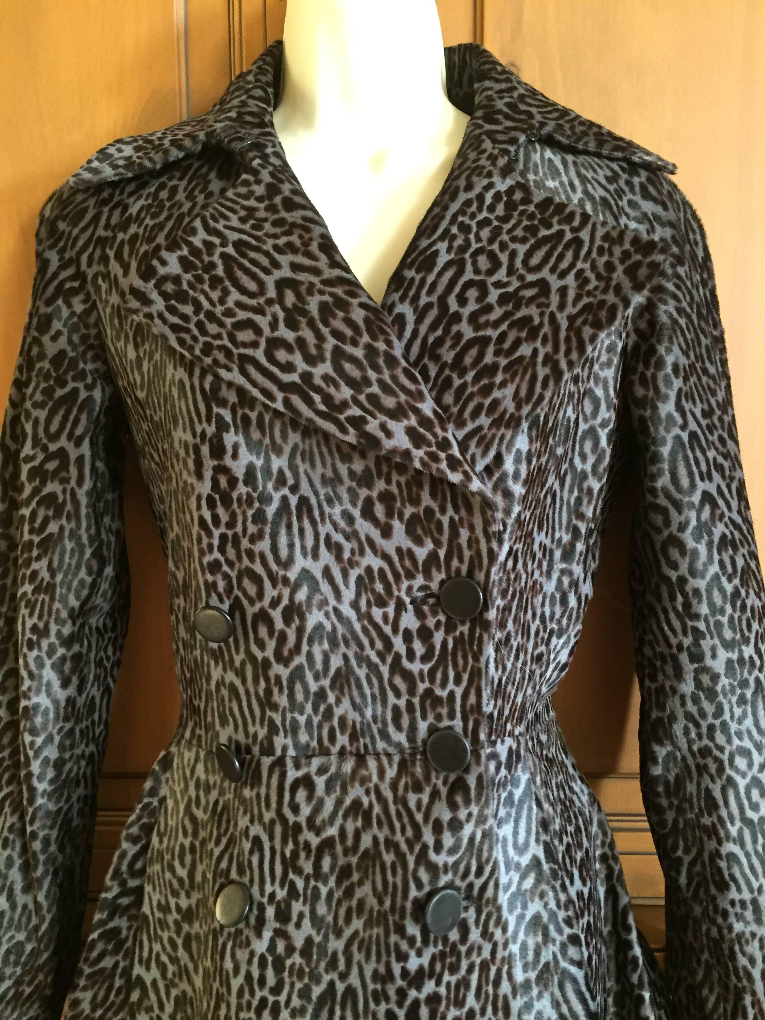 Women's Azzedine Alaia Ponyhair Leopard Print Coat