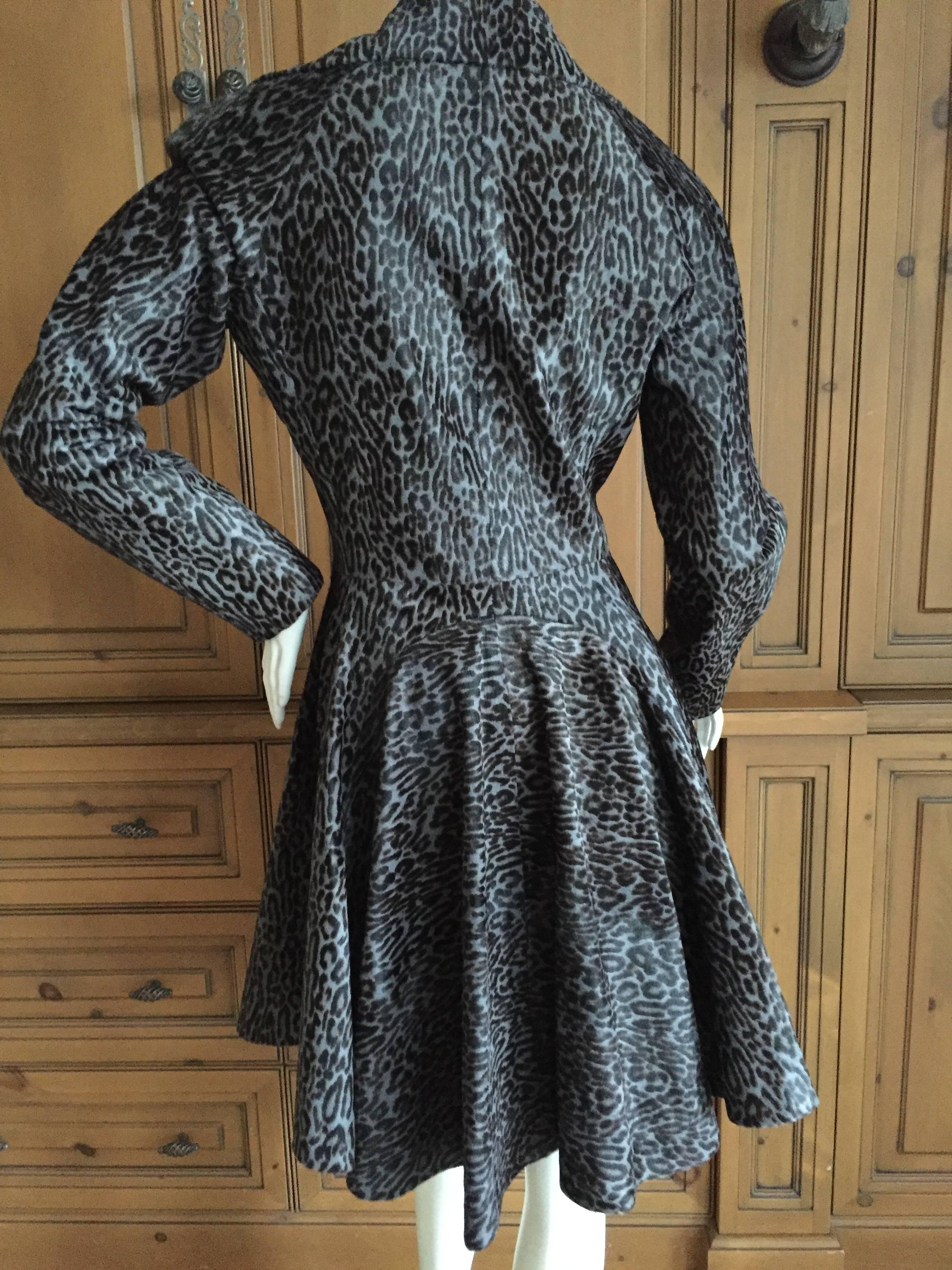 Azzedine Alaia Ponyhair Leopard Print Coat In New Condition In Cloverdale, CA