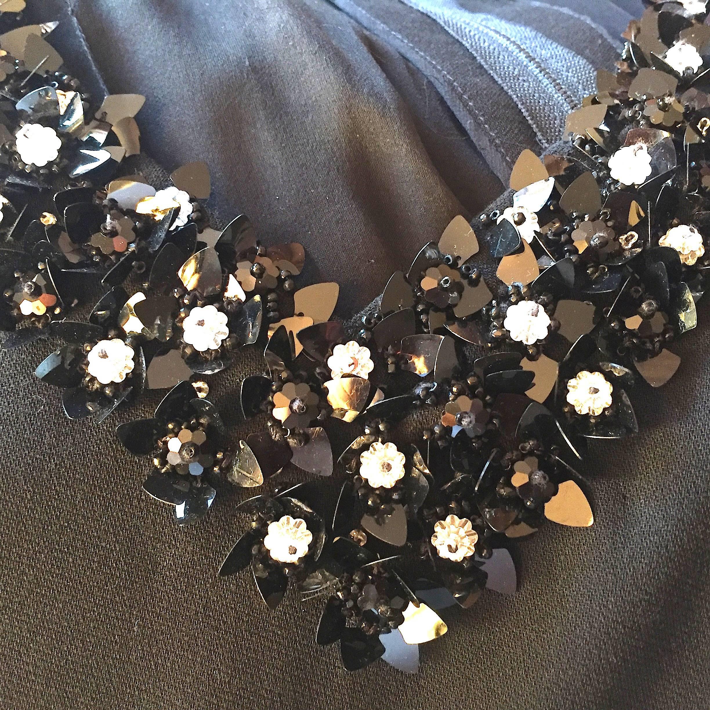 Women's Galanos Black Bejeweled Evening Dress New w Tags Unworn Size 10