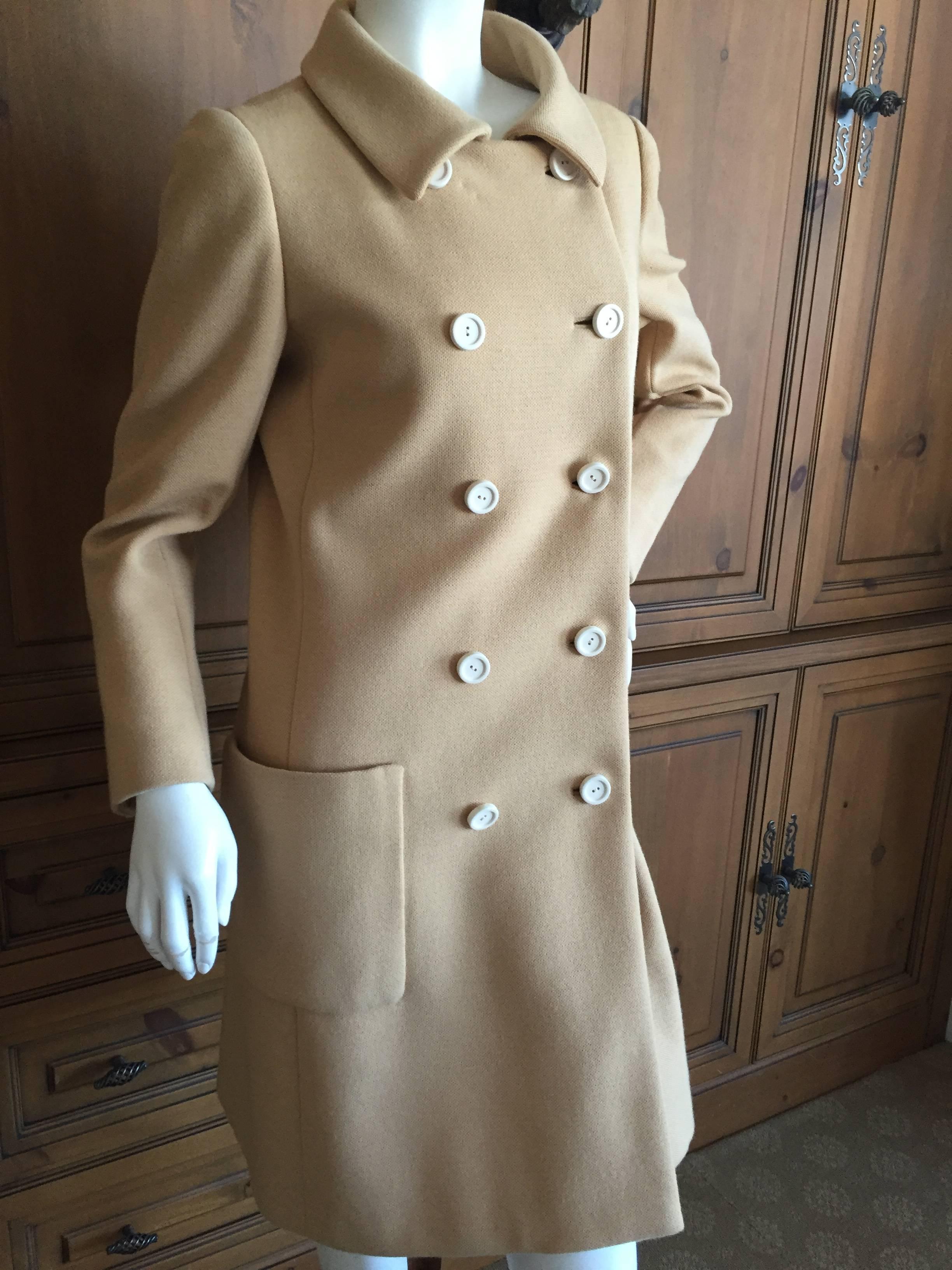 Norman Norell 1960 Light Brown Coat For Sale 1