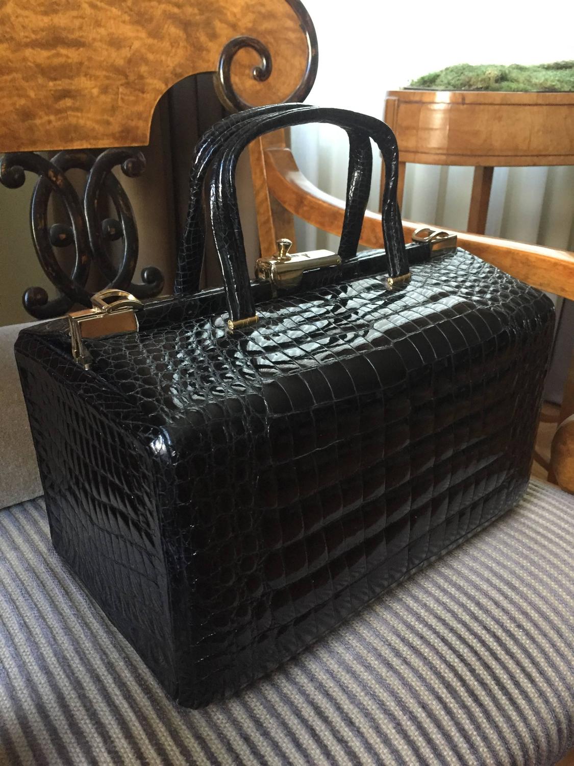 Crocodile Doctors Bag Harrods London at 1stdibs