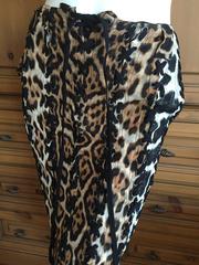 YSL Tom Ford "Mombasa" Corset Lace Silk Leopard Print Skirt