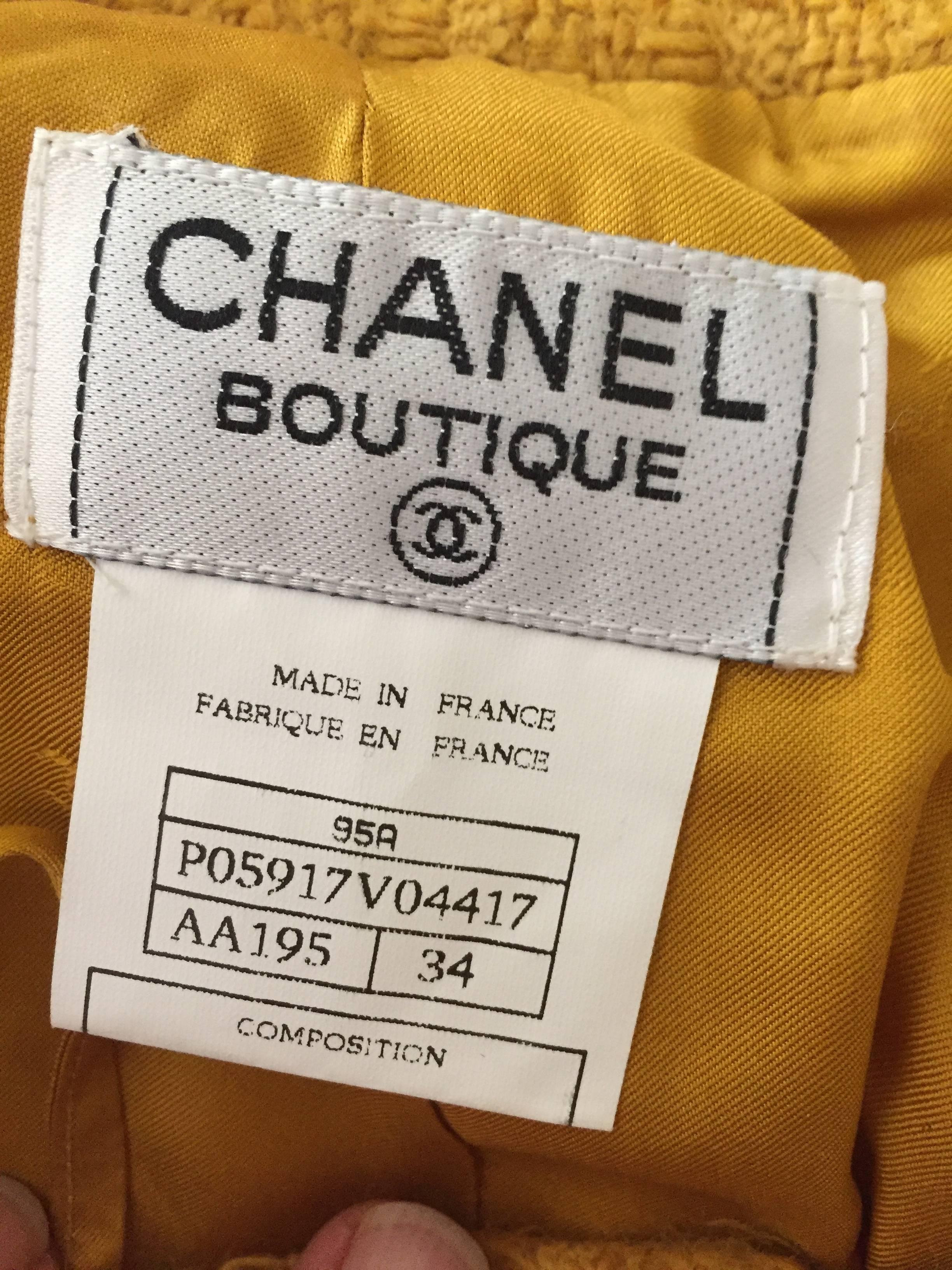 Chanel Vintage Mustard Boucle Suit 1
