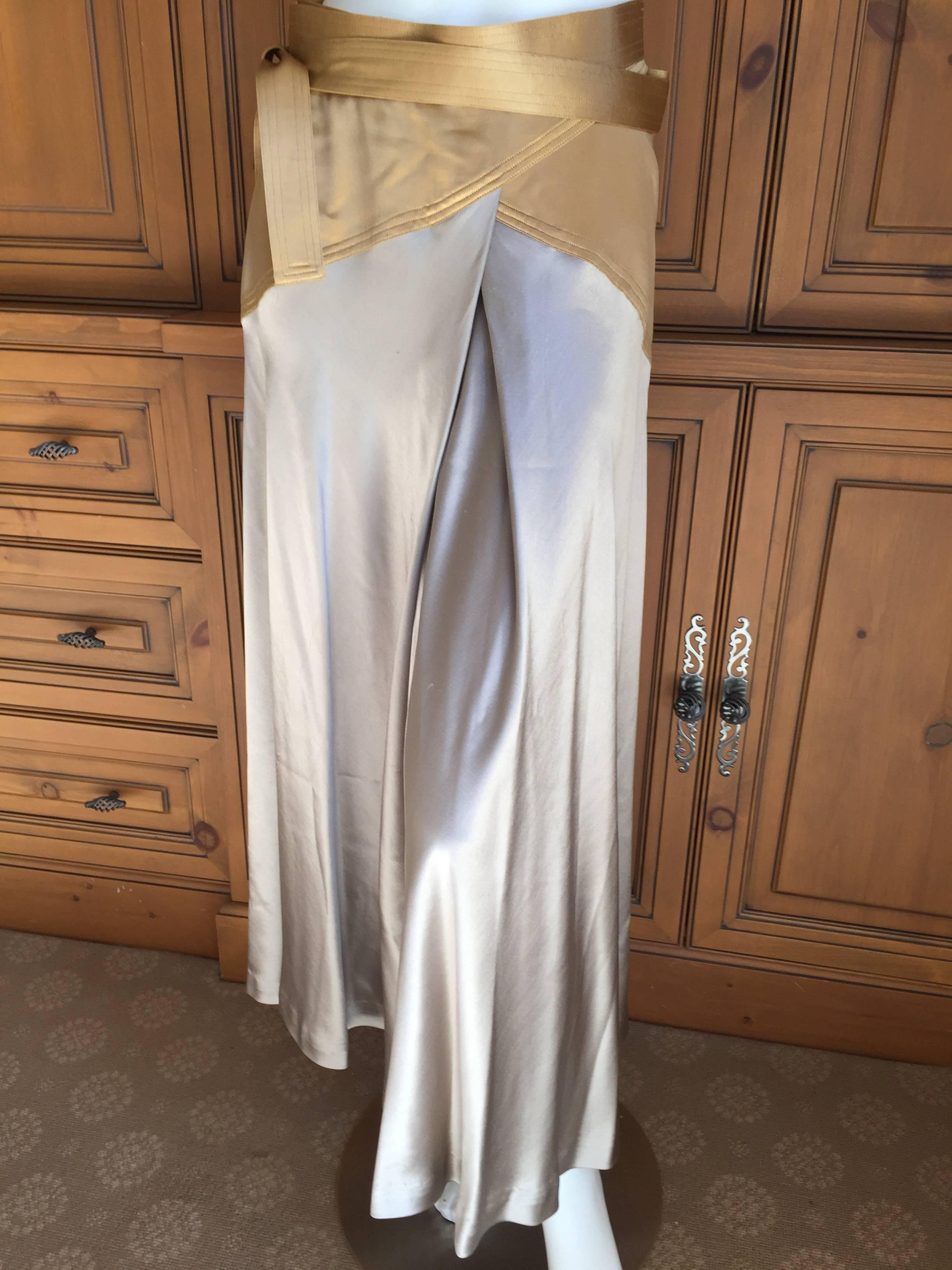 Geoffrey Beene Silver & Gold Silk Charmeuse 2pc Dress 3