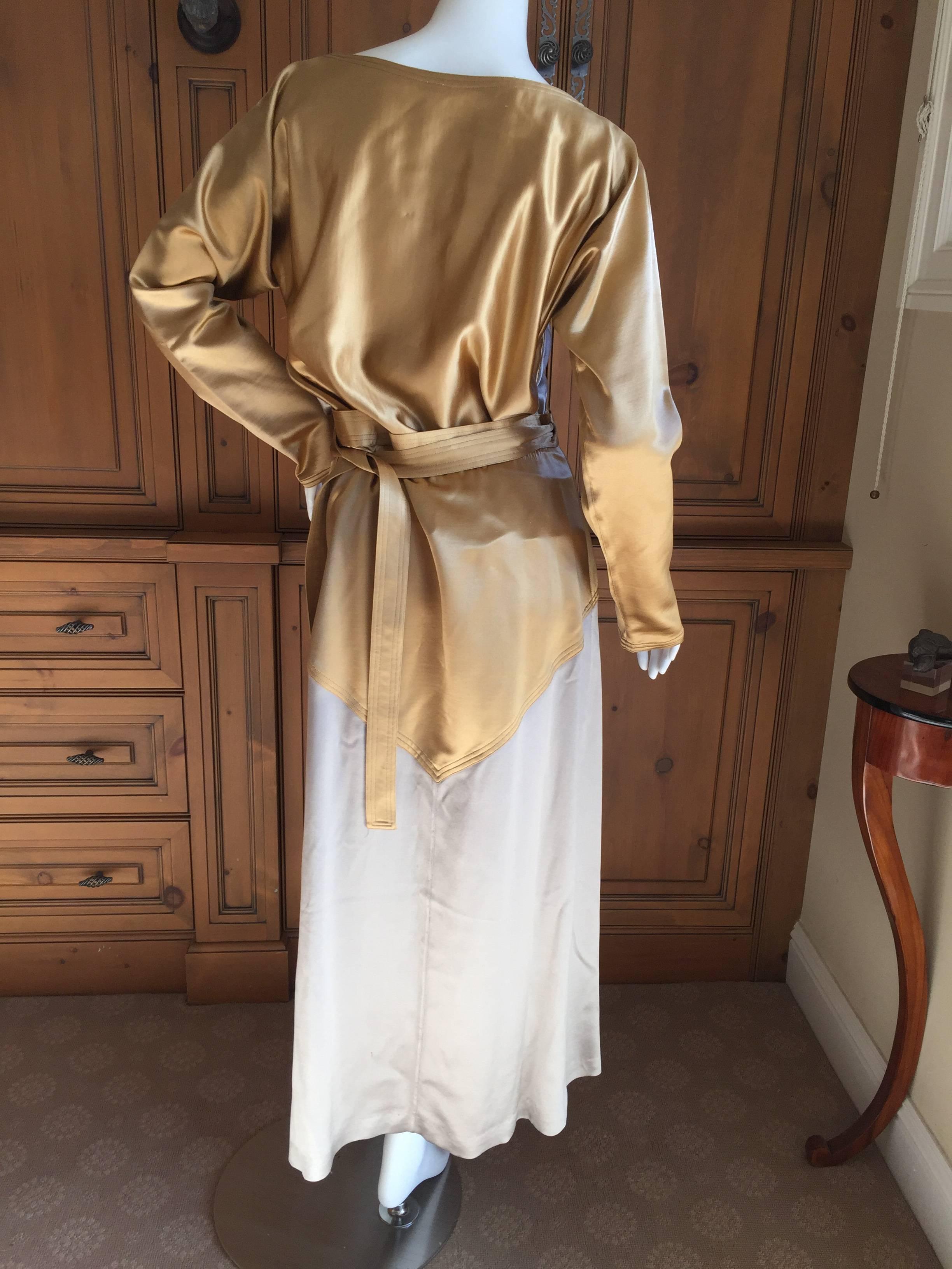 Geoffrey Beene Silver & Gold Silk Charmeuse 2pc Dress 2