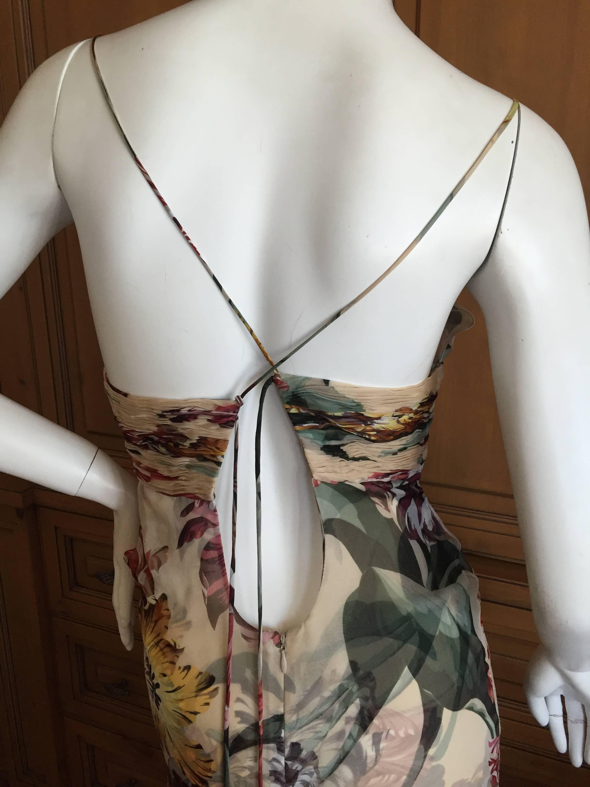Valentino Romantic Tulip Print Silk Chiffon Tiered Dress 1