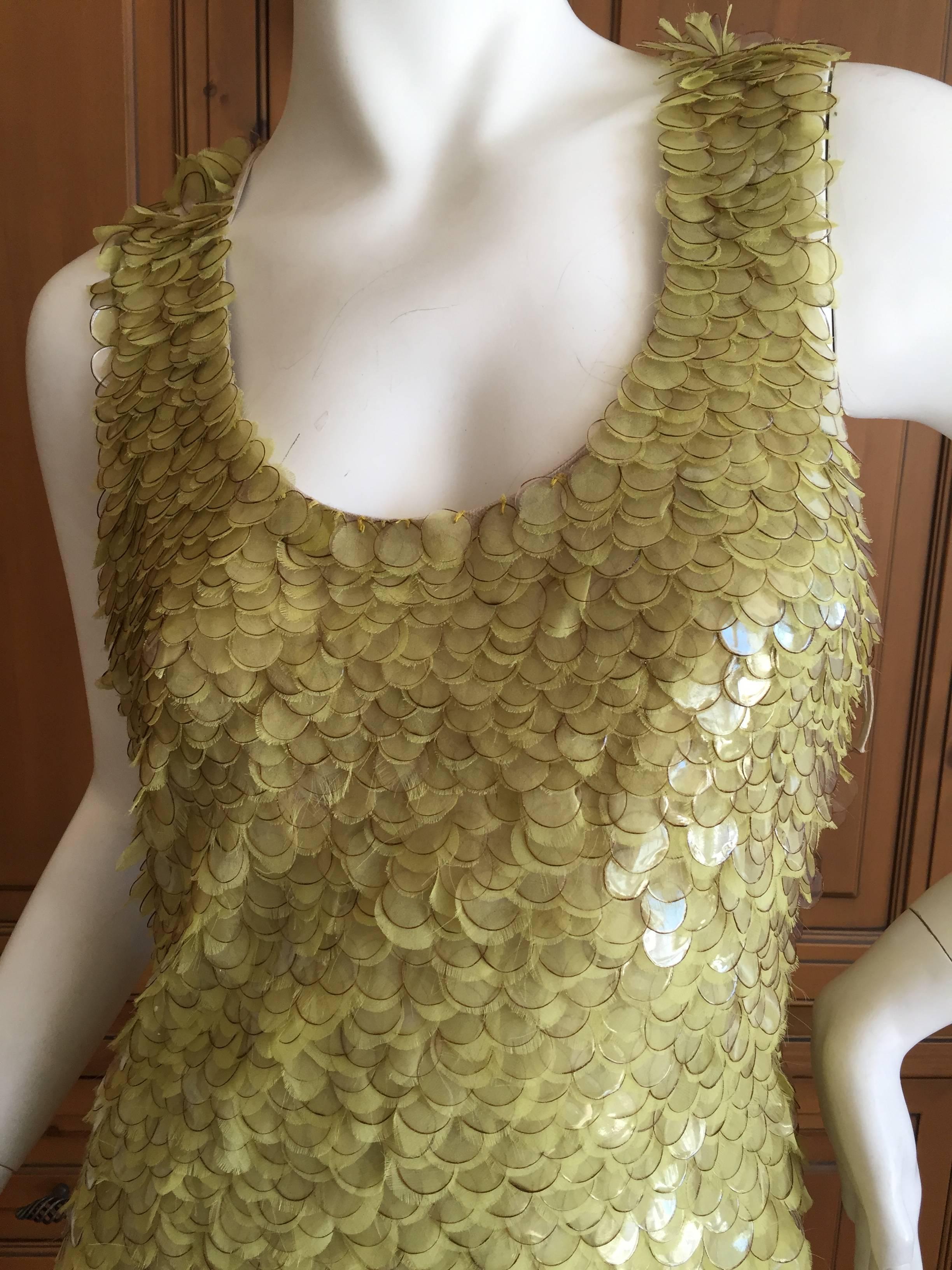 J. Mendel Exquisite Feathery Sequin Dress
Large sequins sewn with circle 