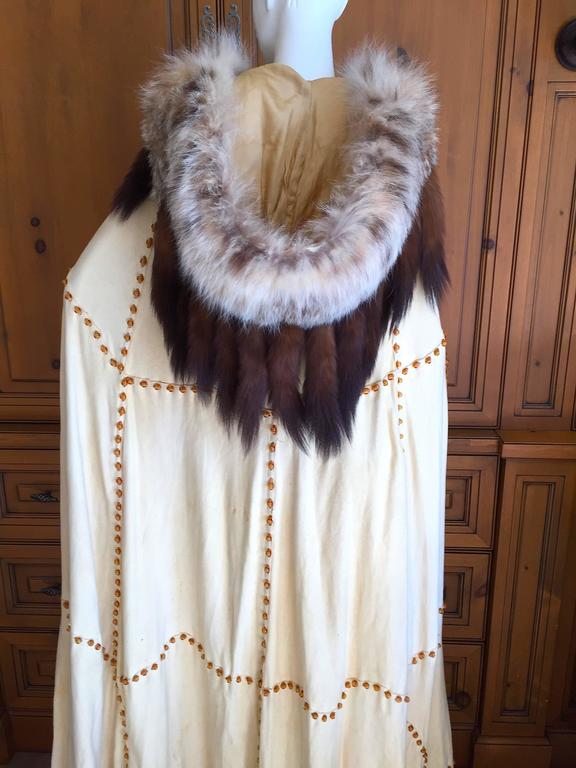 Floor Length Fur Trimmed Beaded Deerskin Cape at 1stDibs deerskin cloak