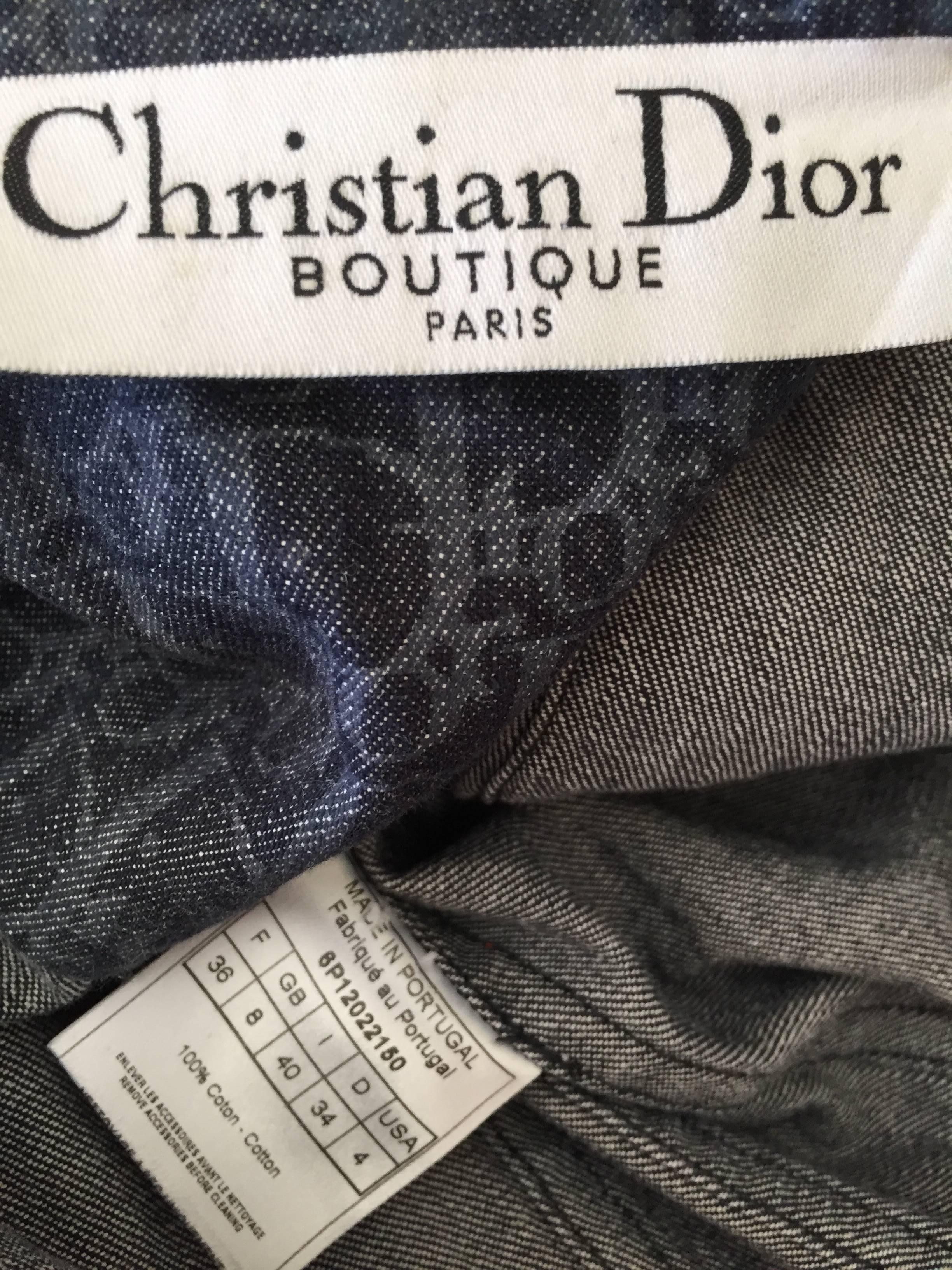 Gray Christian Dior Denim Logo Jacket