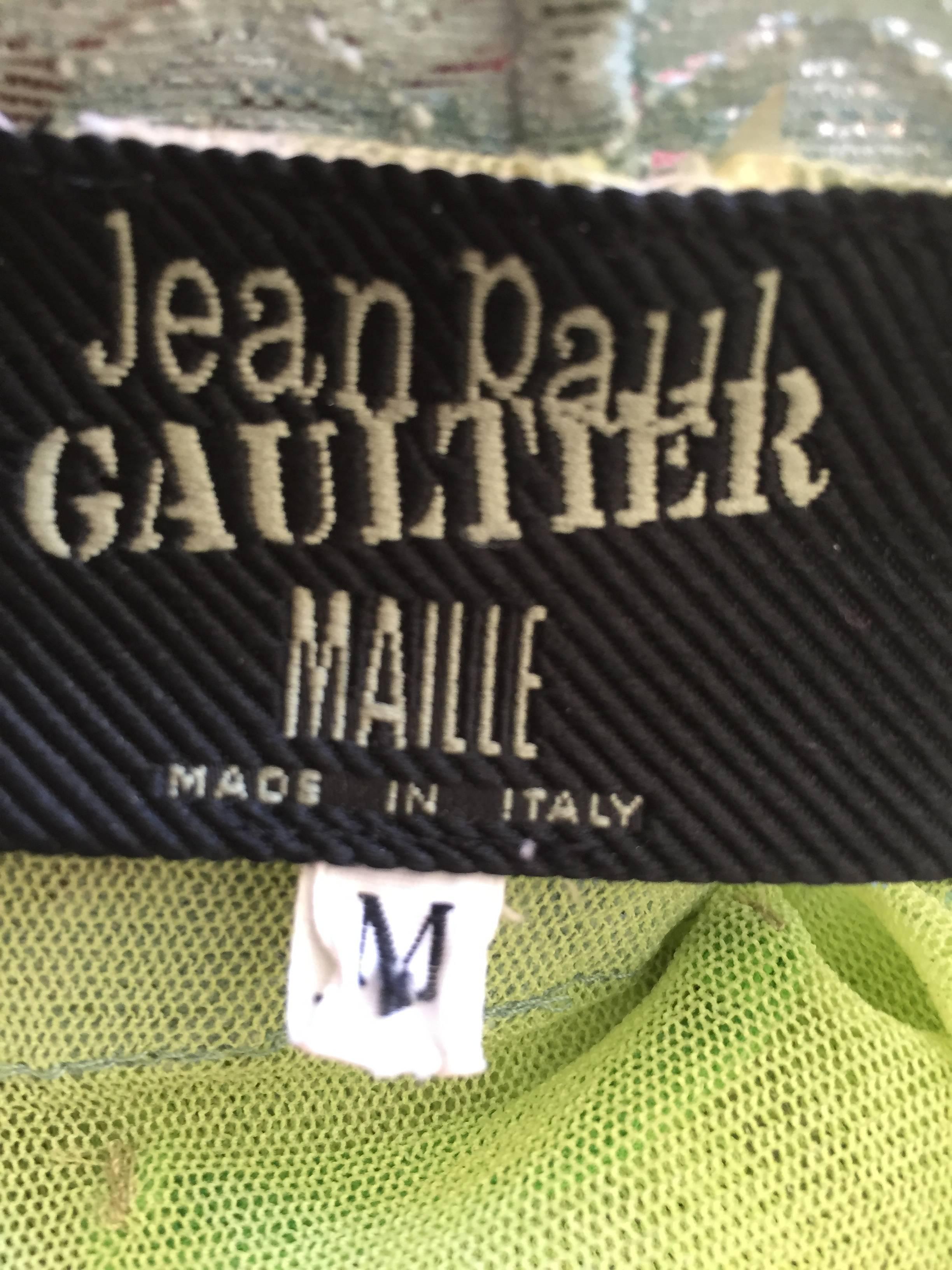 Jean Paul Gaultier Festive Slip Dress with Colorful Ruffles 1