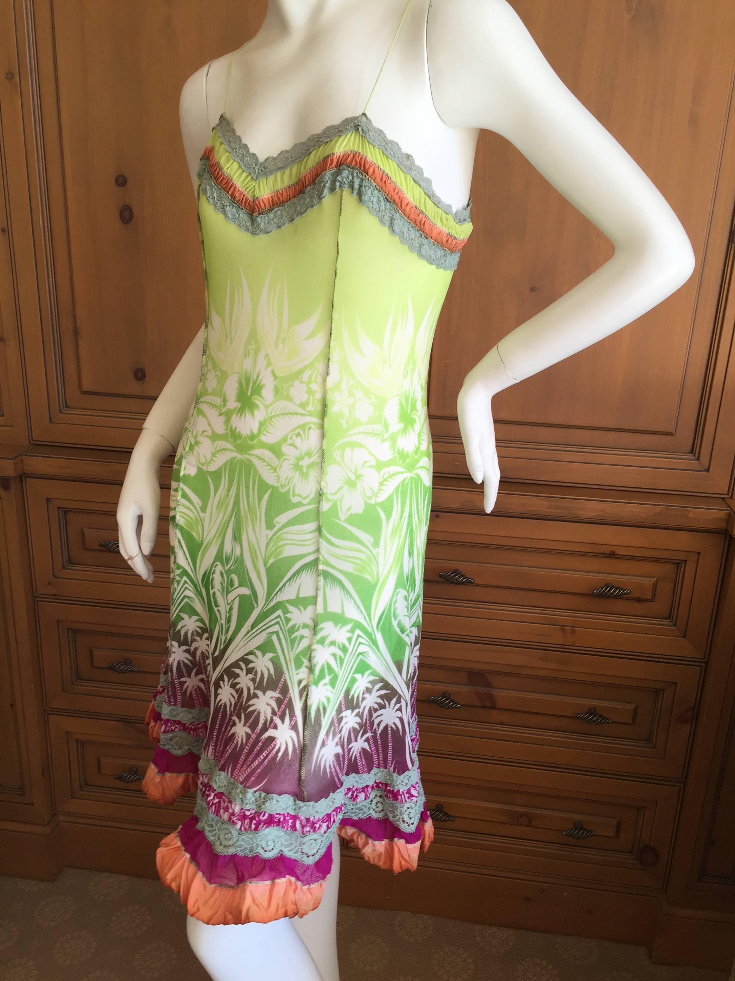 Jean Paul Gaultier Festive Slip Dress with Colorful Ruffles.Size M
Bust 36