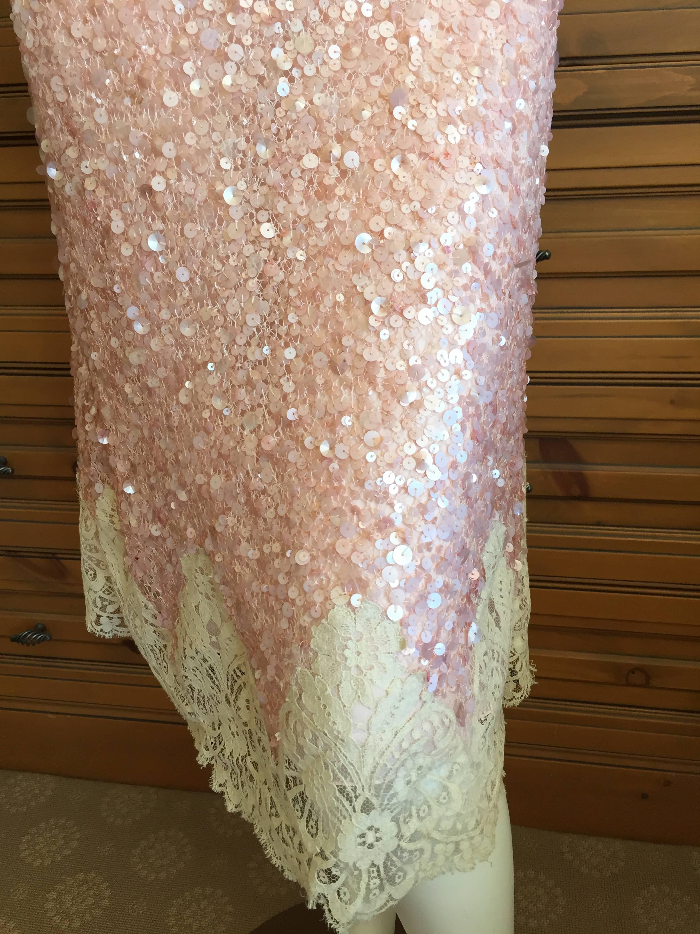 Valentino Lace Trim Sequin Slip Dress  New / Tags In New Condition In Cloverdale, CA
