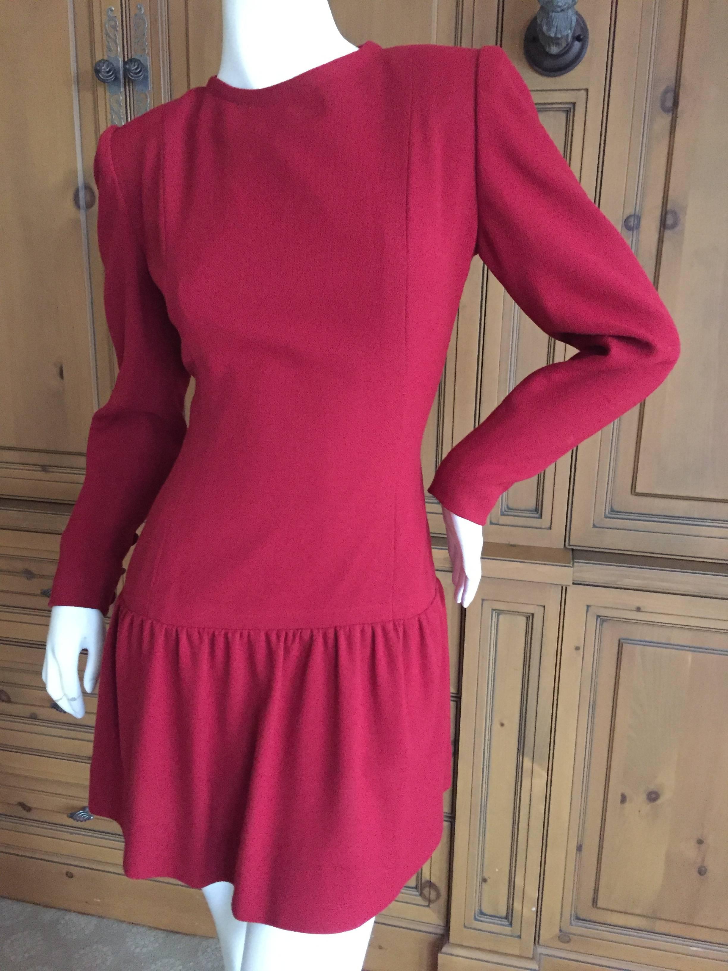 Givenchy Couture Vintage Red Mini Dress In Excellent Condition For Sale In Cloverdale, CA