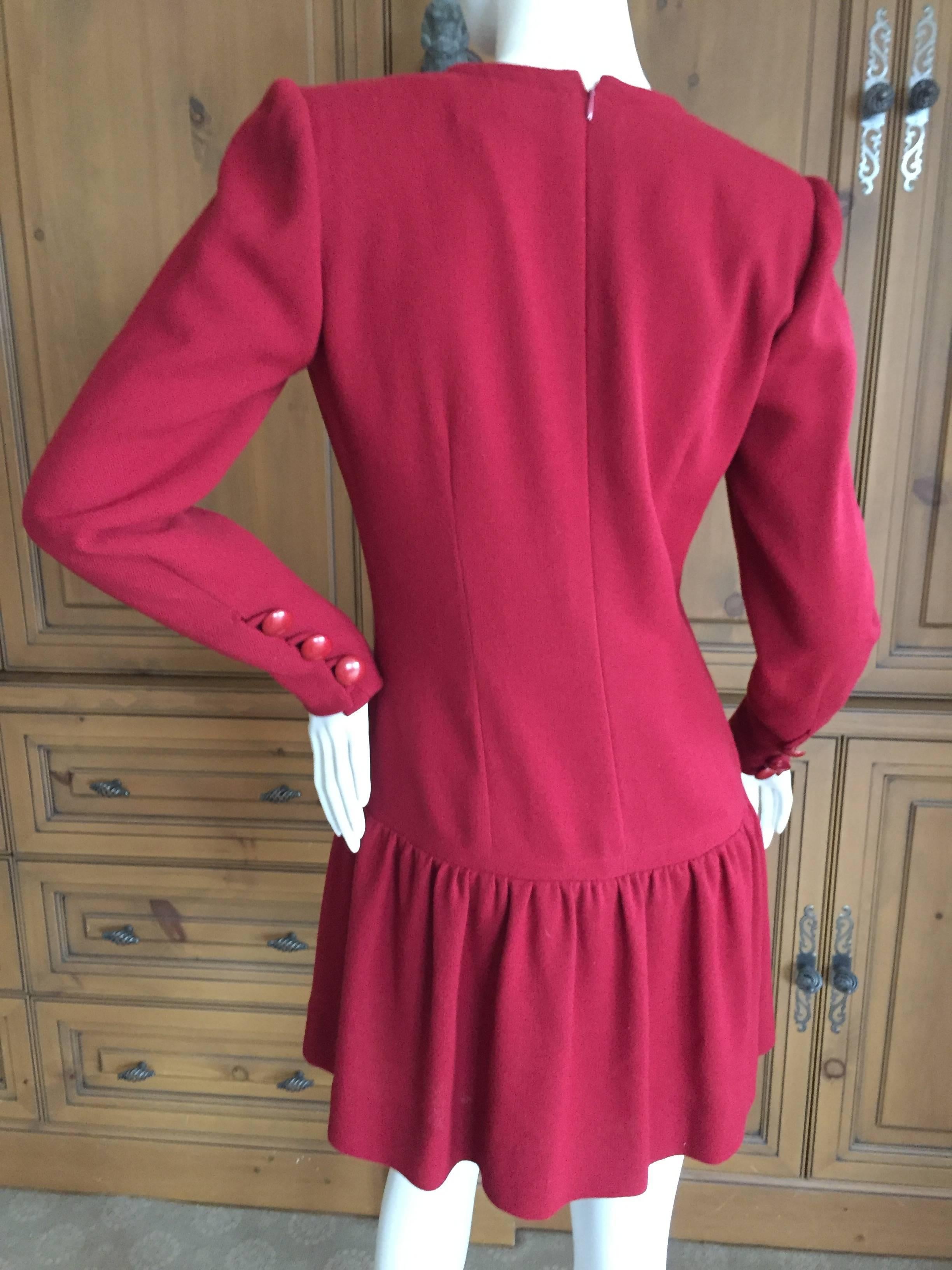 Givenchy Couture Vintage Red Mini Dress For Sale 1