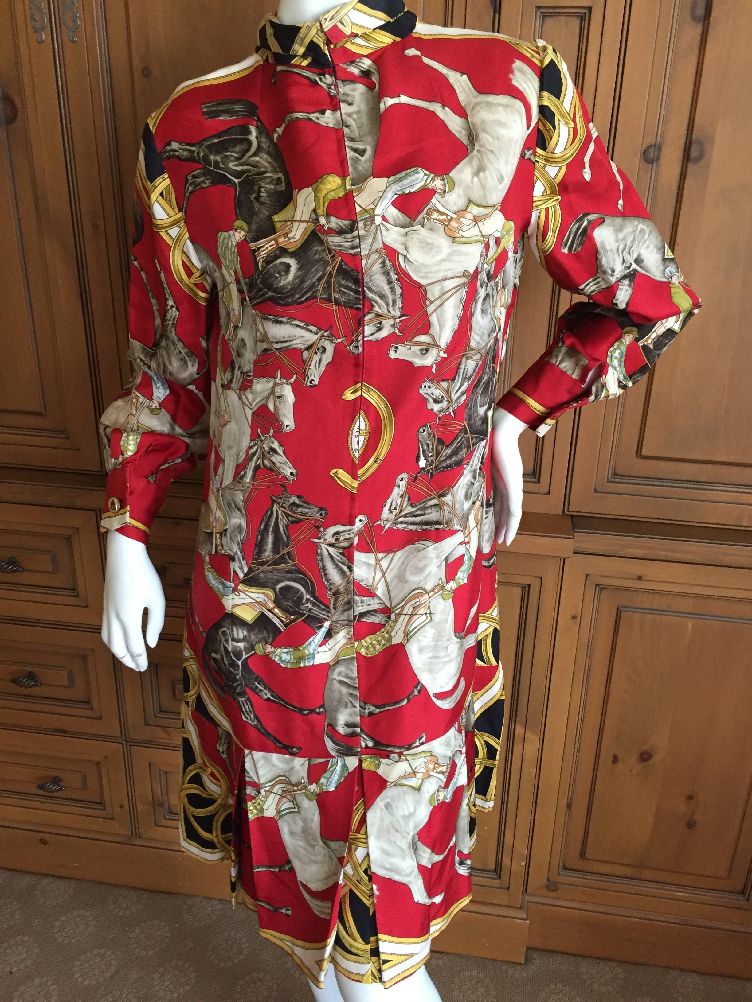 Luxurious silk dress created of Hermes silk scarf in the
 