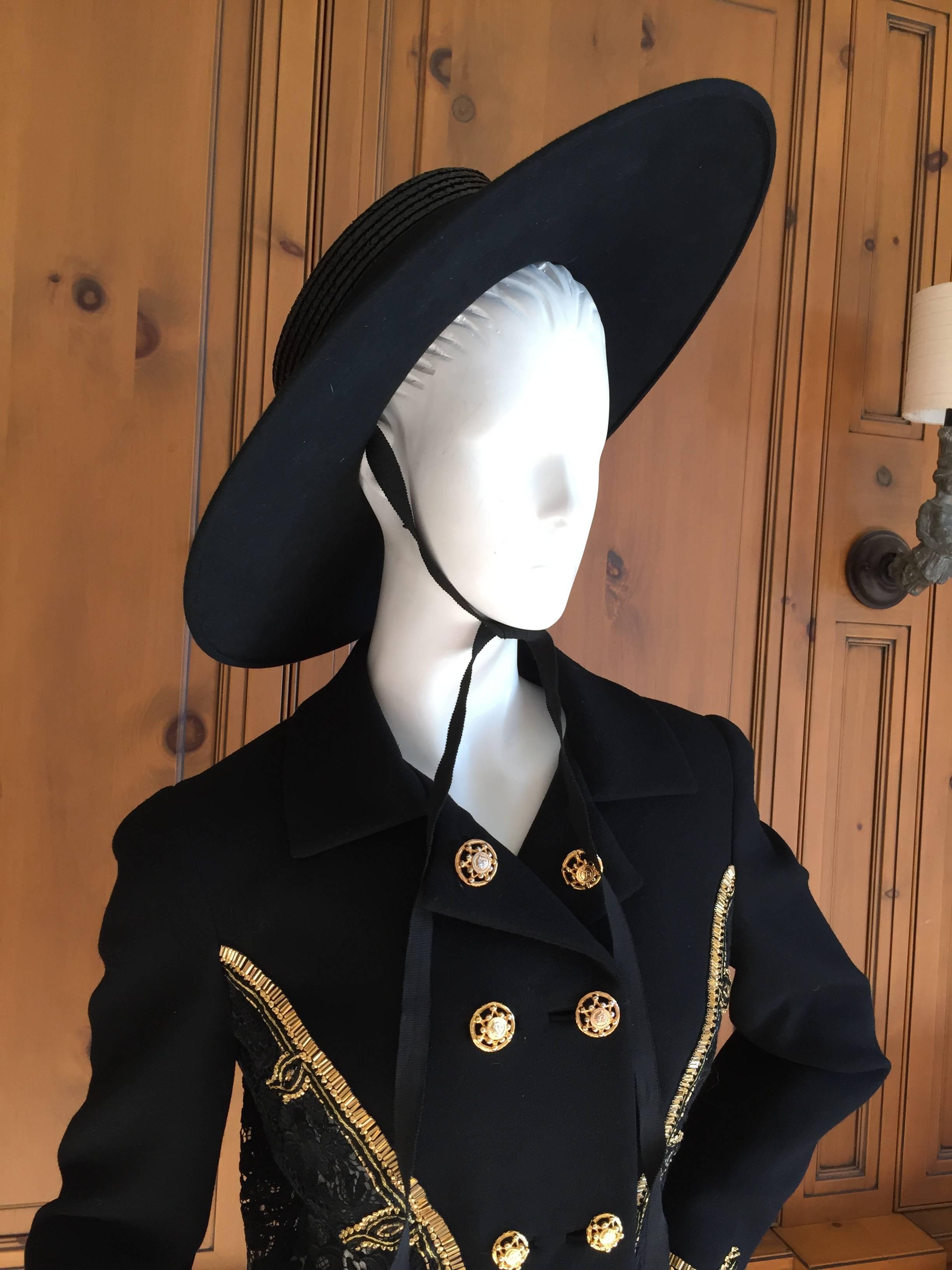 Yves Saint Laurent Numbered Couture Runway Black Hat In Excellent Condition In Cloverdale, CA