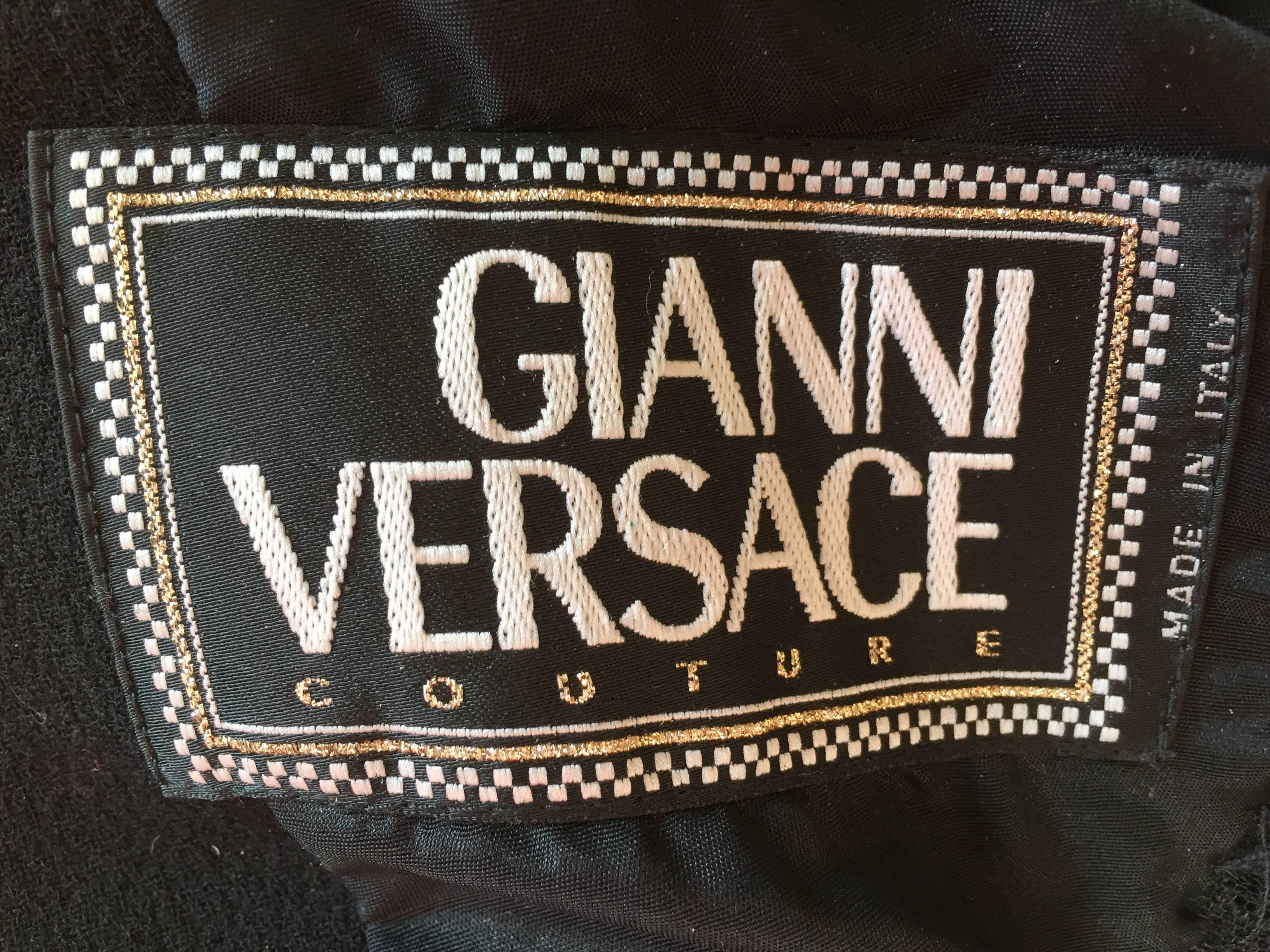 Gianni Versace Couture 1992 Beaded Black Lace Jacket For Sale 5