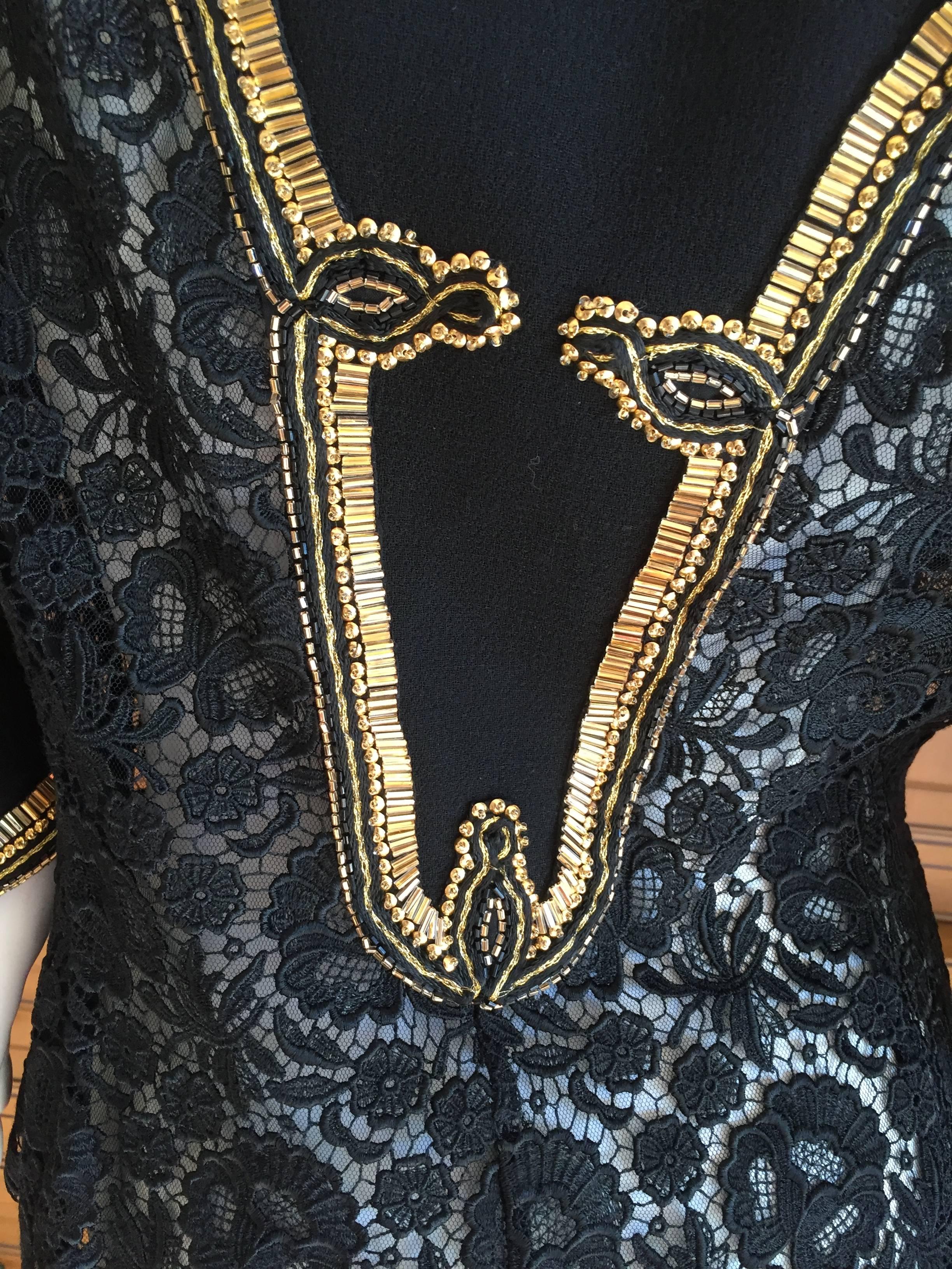 Gianni Versace Couture 1992 Beaded Black Lace Jacket For Sale 3